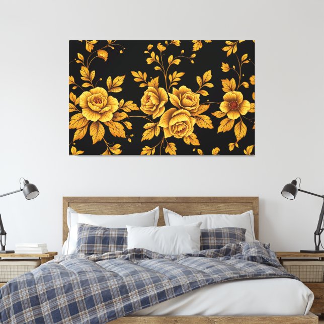 Lienzo Golden Vintage Roses (Insitu(Dormitorio))