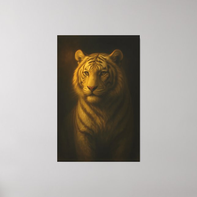 Lienzo Golden White Tiger – Fine Art Portrait (Anverso)