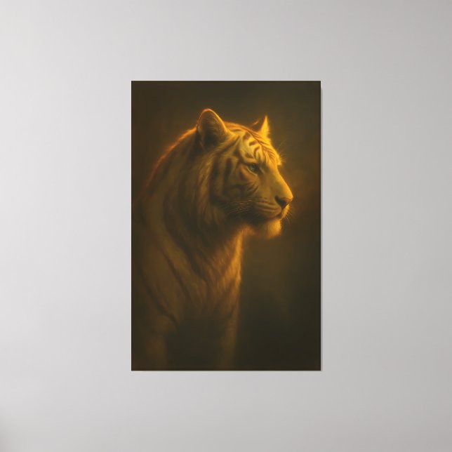 Lienzo Golden White Tiger – Fine Art Portrait (Anverso)