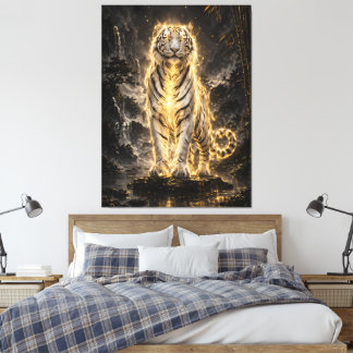 Lienzo Golden White Tiger Guardian Power