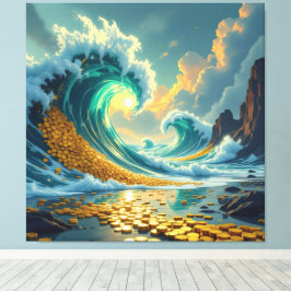 Lienzo Goldene Sturmflut des Schicksals