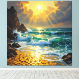 Lienzo Goldene Sturmflut des Schicksals