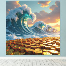 Lienzo Goldene Sturmflut des Schicksals