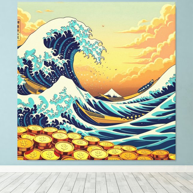 Lienzo Goldene Sturmflut des Schicksals   (Insitu (piso de madera))