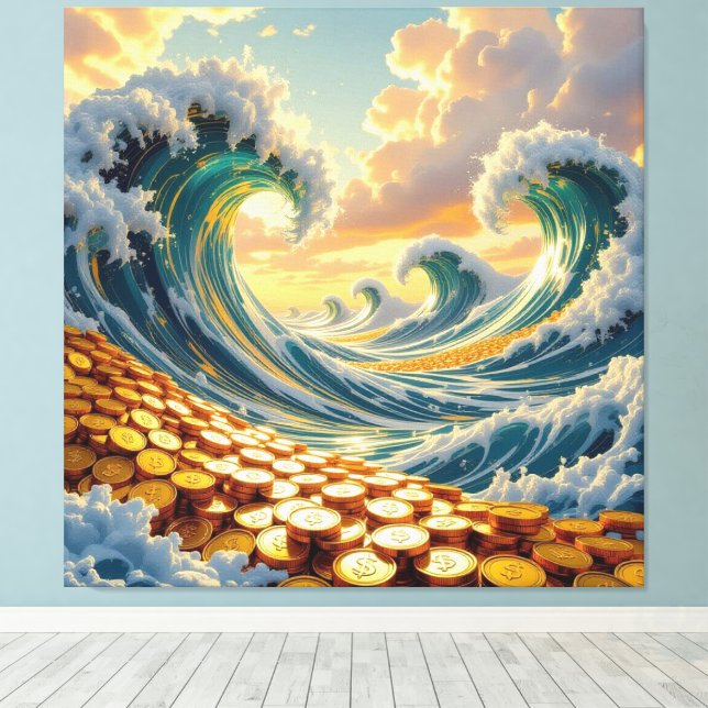 Lienzo Goldene Sturmflut des Schicksals   (Insitu (piso de madera))