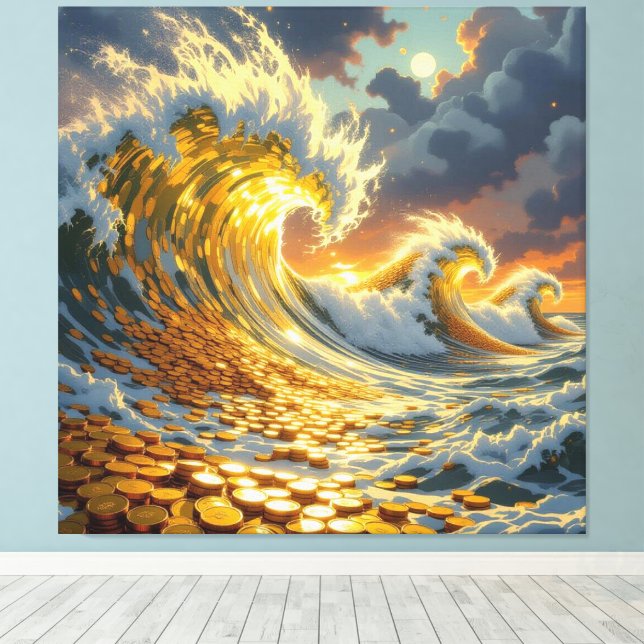 Lienzo Goldene Sturmflut des Schicksals   (Insitu (piso de madera))