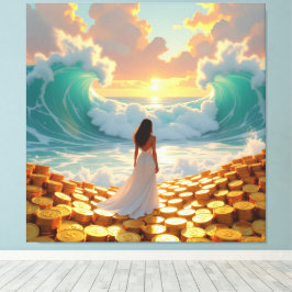 Lienzo Goldene Sturmflut des Schicksals