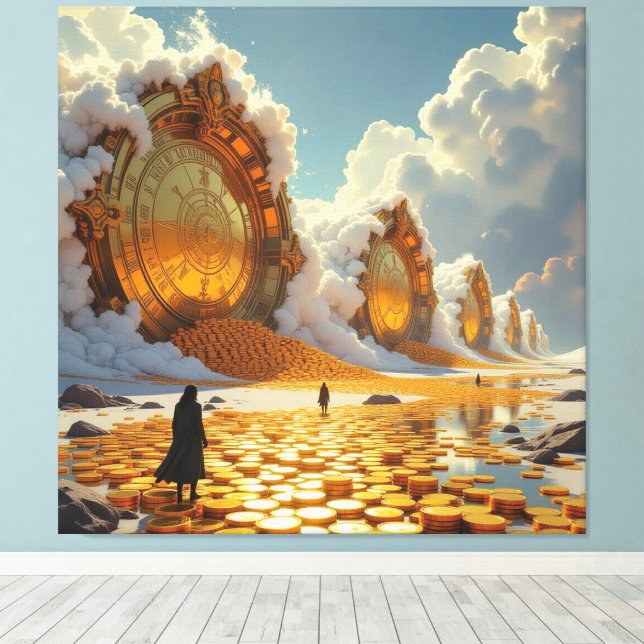 Lienzo Goldene Sturmflut des Schicksals   (Insitu (piso de madera))