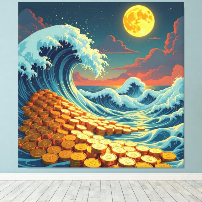 Lienzo Goldene Sturmflut des Schicksals   (Insitu (piso de madera))