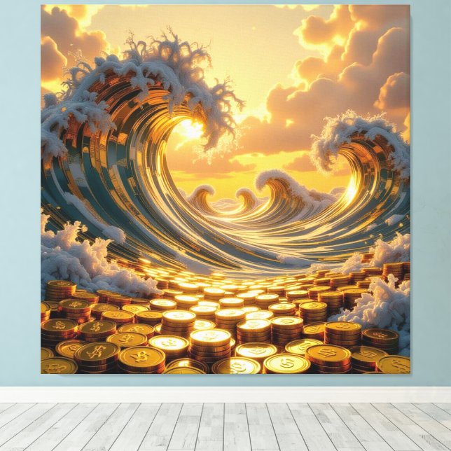 Lienzo Goldene Sturmflut des Schicksals   (Insitu (piso de madera))