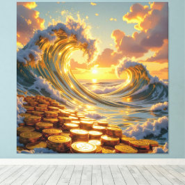 Lienzo Goldene Sturmflut des Schicksals