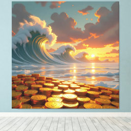 Lienzo Goldene Sturmflut des Schicksals