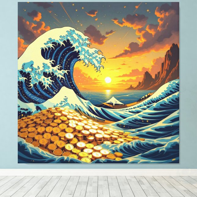 Lienzo Goldene Sturmflut des Schicksals   (Insitu (piso de madera))