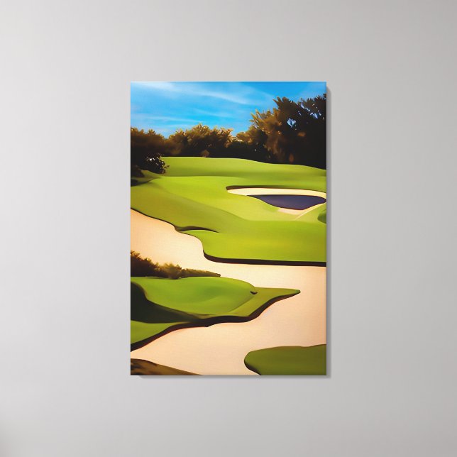 Lienzo Golf Art Painting of Golf Golfing Golfer Fine Art (Anverso)