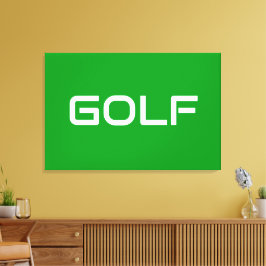 Lienzo GOLF Fun Sporty Modern White Text On Bright Green