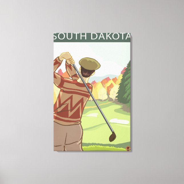 Lienzo Golfer Scene South Dakota (Anverso)
