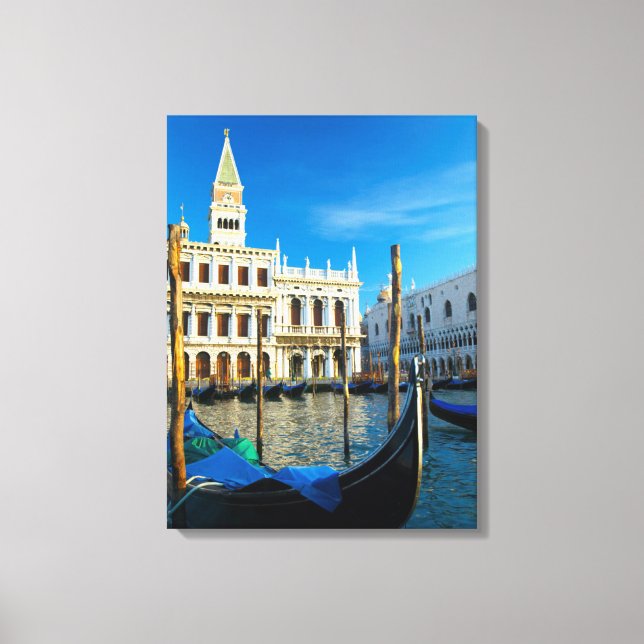 Lienzo Góndolas en el Gran Canal cerca del Palacio Ducal (Anverso)
