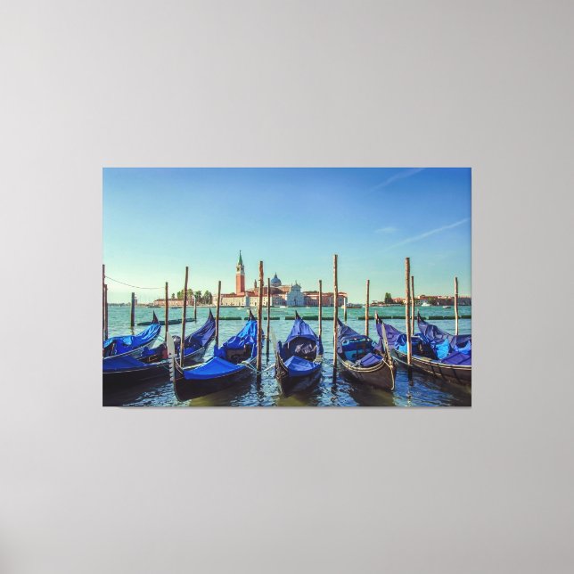 Lienzo Góndolas en Venecia, Italia (Anverso)