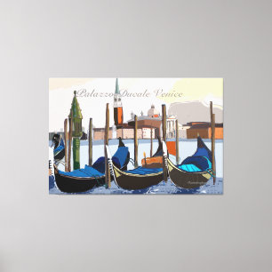 Lienzo Góndolas venecianas en el Palazzo Ducale Venecia
