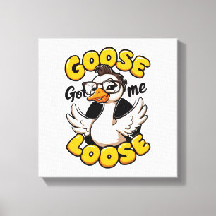 Lienzo Goose Me Loose" - Gracioso ganso con gafas