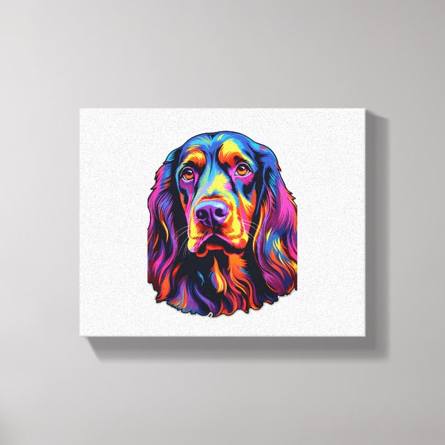 Lienzo Gordon Setter Neon Design (Anverso)