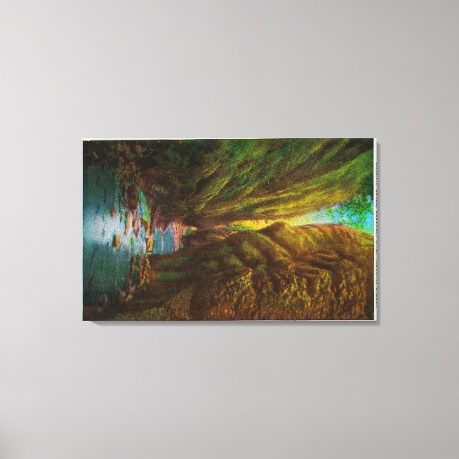 Lienzo Gorge de Oneonta en la garganta del río Columbia (Anverso)