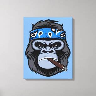 Lienzo Gorila humeante de carne de cerdo