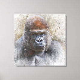 Lienzo Gorilla Face Bella Artes Fotografía acuarela