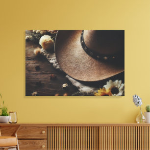 Lienzo Gorra de Cowboy occidental con florines