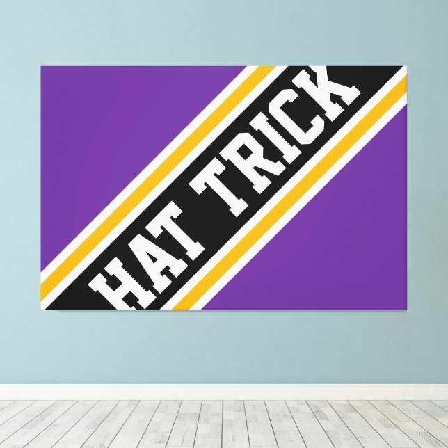 Lienzo GORRA TRICK Divertido Atlético negrita Purple Blac (Insitu (piso de madera))