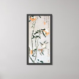 Lienzo Gorriones y Camelia en la nieve de Ando Hiroshige