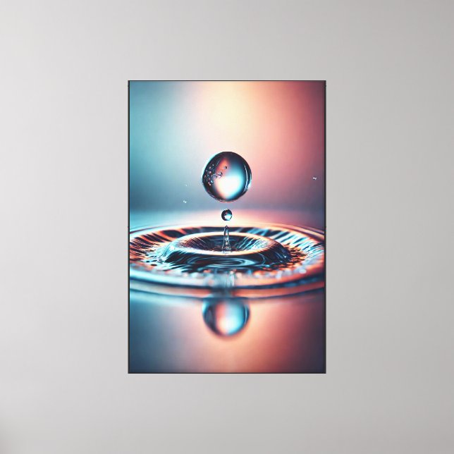 Lienzo Gota de Agua con Efecto de Ondas   (Anverso)