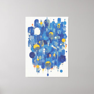 Lienzo Goteo de pintura acuarela azul marino contemporáne