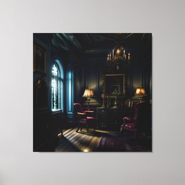 Lienzo Gótica interior de la mansión Antigüedades (Anverso)