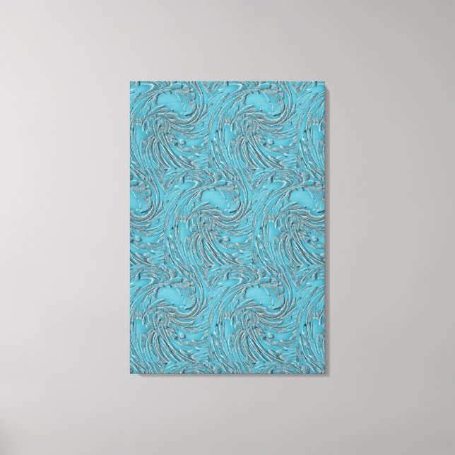 Lienzo Grabado en relieve En Verde azulado (Anverso)