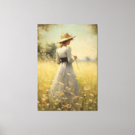 Lienzo Grace en la Naturaleza: Mujer en pintura de aceite