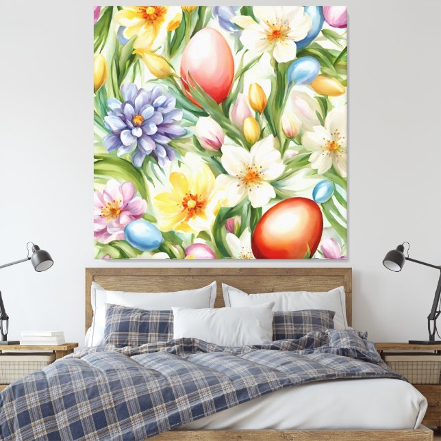 Lienzo Graceful Apple Blossom, Tulips y Huevos de Pascua (Insitu(Dormitorio))