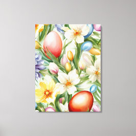 Lienzo Graceful Apple Blossom, Tulips y Huevos de Pascua