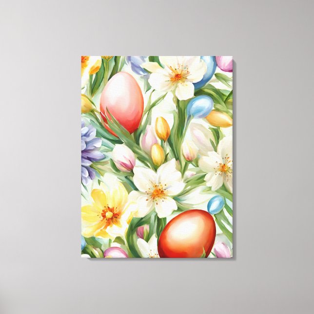 Lienzo Graceful Apple Blossom, Tulips y Huevos de Pascua (Anverso)
