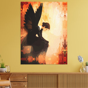 Lienzo Gracia de caída - Reflexión de ángel melancólico