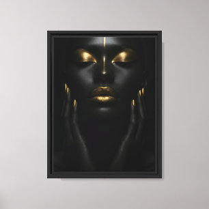 Lienzo Gracia dorada en piel oscura - Belleza africana
