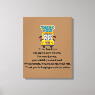 Lienzo Gracias, Conductor De Autobús Escolar.