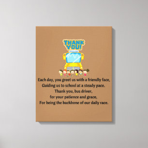 Lienzo Gracias, Conductor De Autobús Escolar.