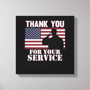 Lienzo Gracias por su servicio Feliz Día de los Veterano