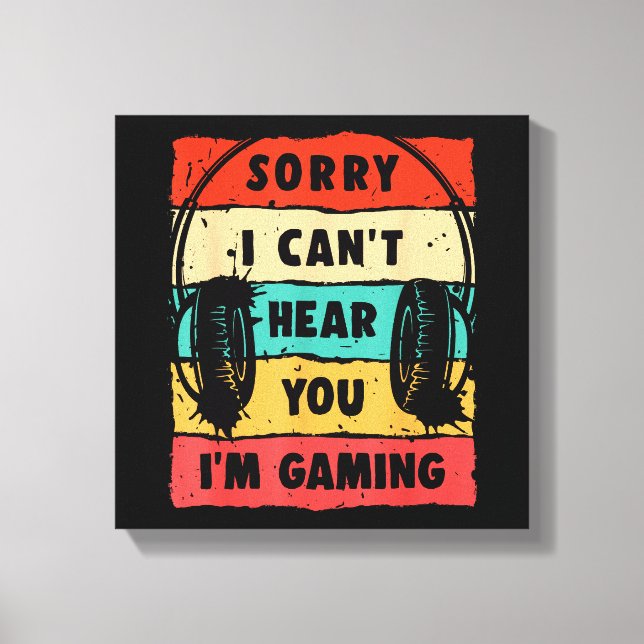 Lienzo Graciosa camiseta de gamer para adolescentes hombr (Anverso)