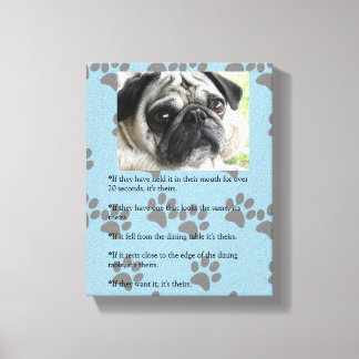 Lienzo Graciosas leyes PUG de la posesión de Pug blanco