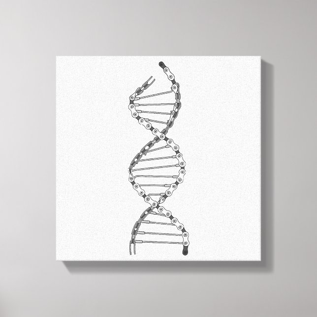 Lienzo Gracioso ADN Ciclismo Cadena de bicicleta Biciclet (Anverso)