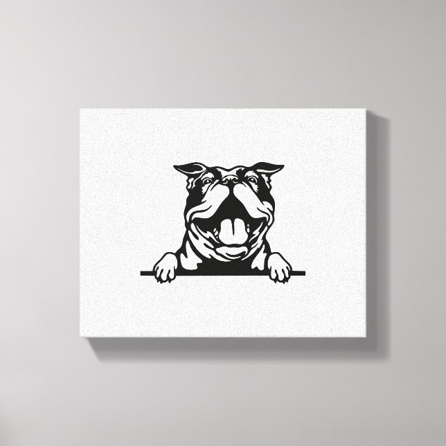 Lienzo Gracioso Bulldog feliz (Anverso)