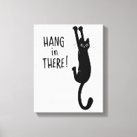 Gracioso gato negro colgando | ¡Aguanta!