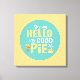 Lienzo Gracioso Hola Buen Pie Pastel Cocina Typografía Ar